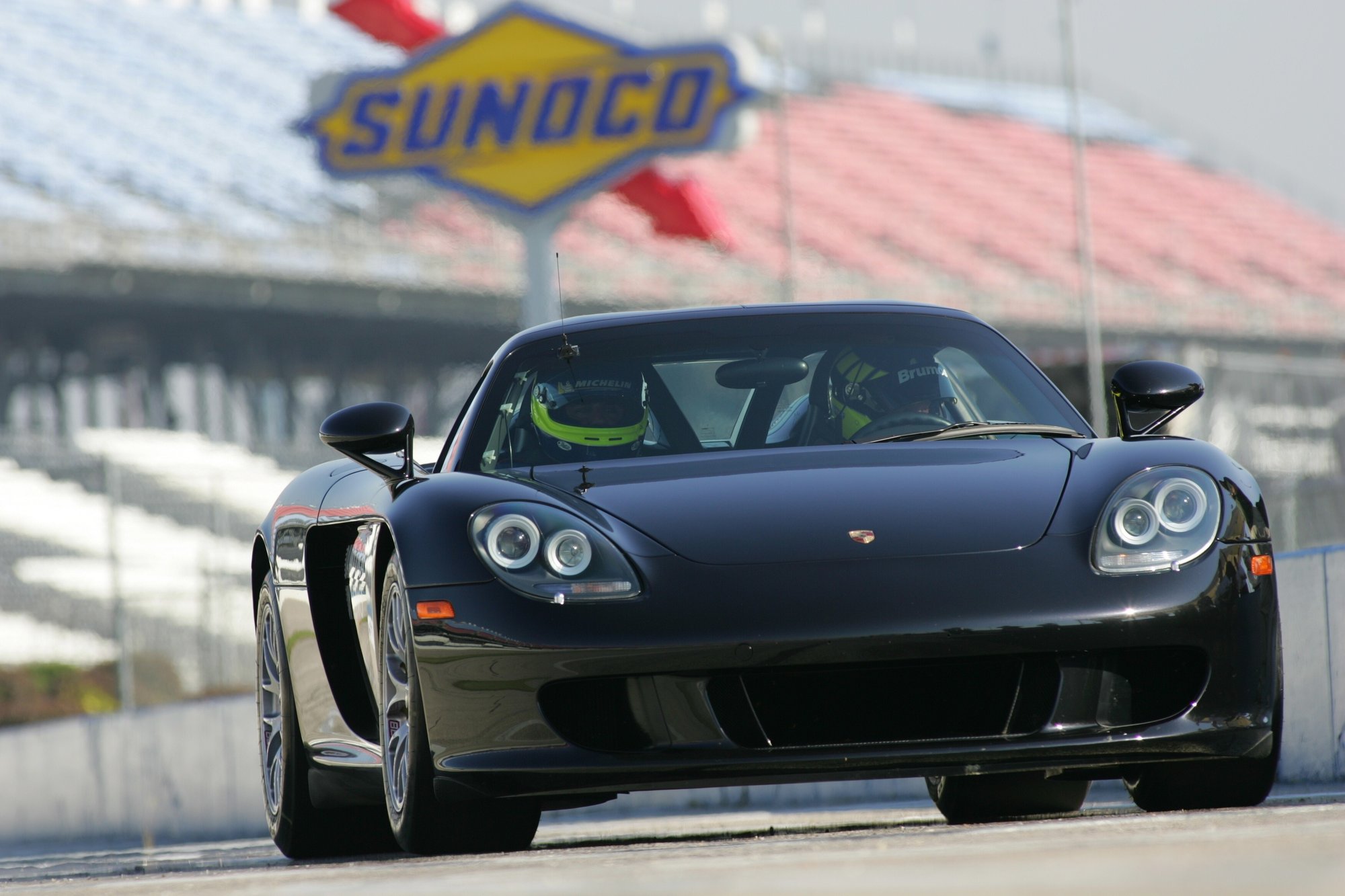 Porsche Race Car with Sunoco Sign in Background