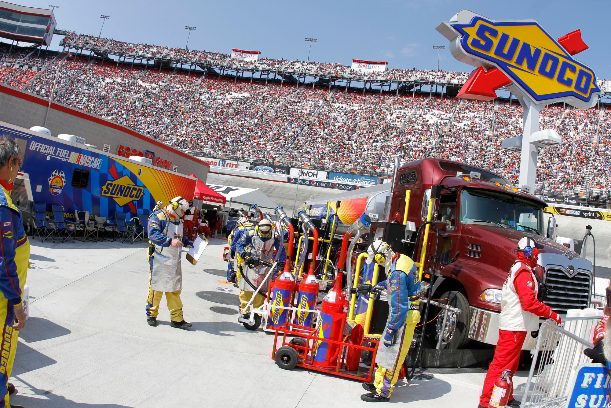 Sunoco Race Fuel Tanks, Truck and Crew