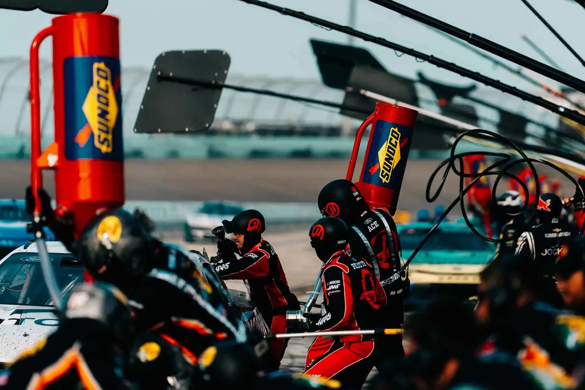 Sunoco Race Fuel Pit Crew with Fuel Tanks
