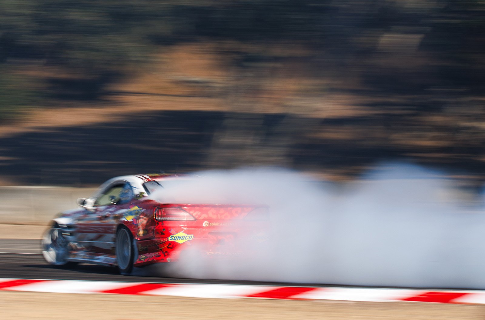 Sunoco Race Car with Smoke
